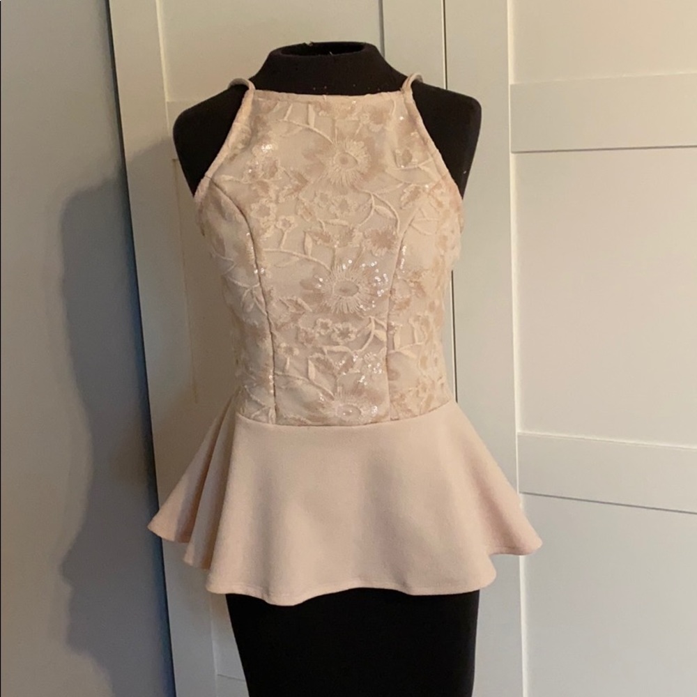 High neck sequin Top.